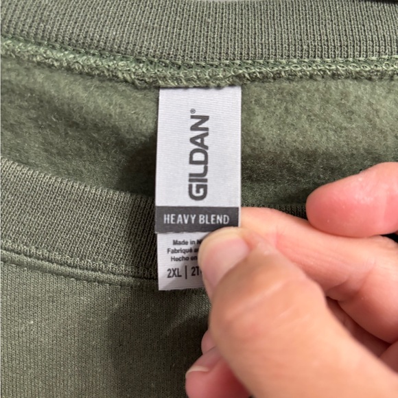 Gildan Green Meowy Christmas Cat Print Sweatshirt Pullover 2XL Cozy Holiday - Picture 4 of 7